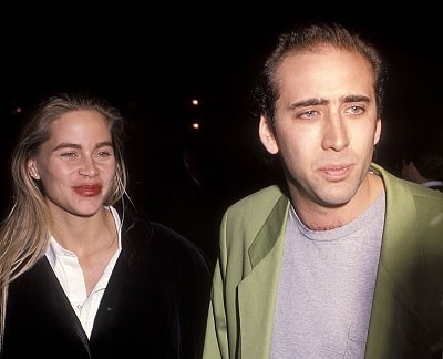 A picture of Weston's parents; Christina Fulton and Nicolas Cage.